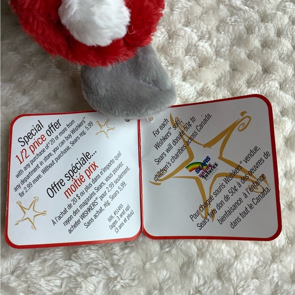 SEARS 2001 Exclusive Plush Wishkers Mouse Red Hat Scarf Stuffed Animal With Tags - Picture 9 of 14